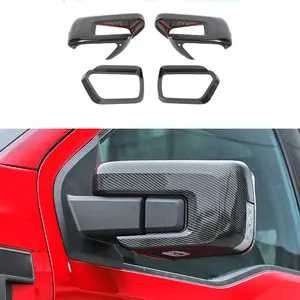 Rearview Mirror & Rain Eyebrow Cover Trim Frame Kit, Automotive Car Accessories for 2021+ Ford F150 tiktokshopspringglowup,summervibes Vehicle Truck