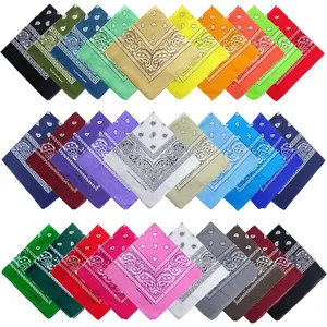 16-30 Pieces Unisex Paisley Bandanas Bulk Multi-Purpose Headband Cowboy Head Wrap Scarf for Women Men Boys Girls