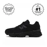 New Balance 9060 Triple Black Cat Women's Sneakers - Youth-Fit, Gym & Casual Wear, Abzorb Cushion, Mesh-Suede Blend, Mesh Upper Lets Feet Breathe, Rubber Outsole Grips Busy Sidewalks, Athletic Footwear
