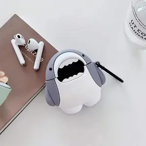 Cartoon-themed Fun Large-mouth Shark Earbud Cases for Apple AirPods Pro Pro2 Creative Silicone Earbud Cases Headphone Accessories
