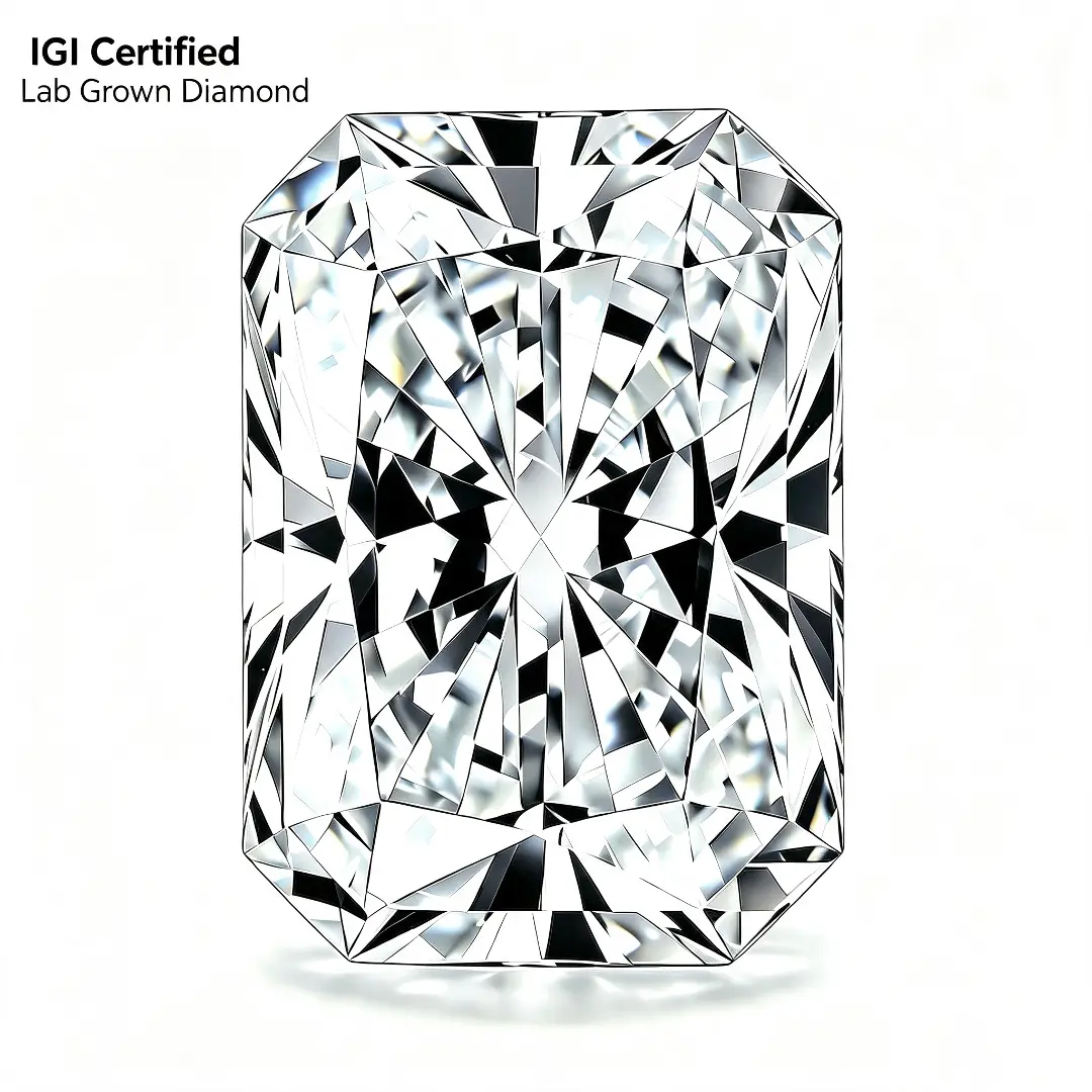 Lab-Grown Diamond IGI Certified Customized Diamond RADIANT Cut Craftsmanship，D Color VVS1 Clarity Loose Stone Exceptional Brilliance in Every Facet