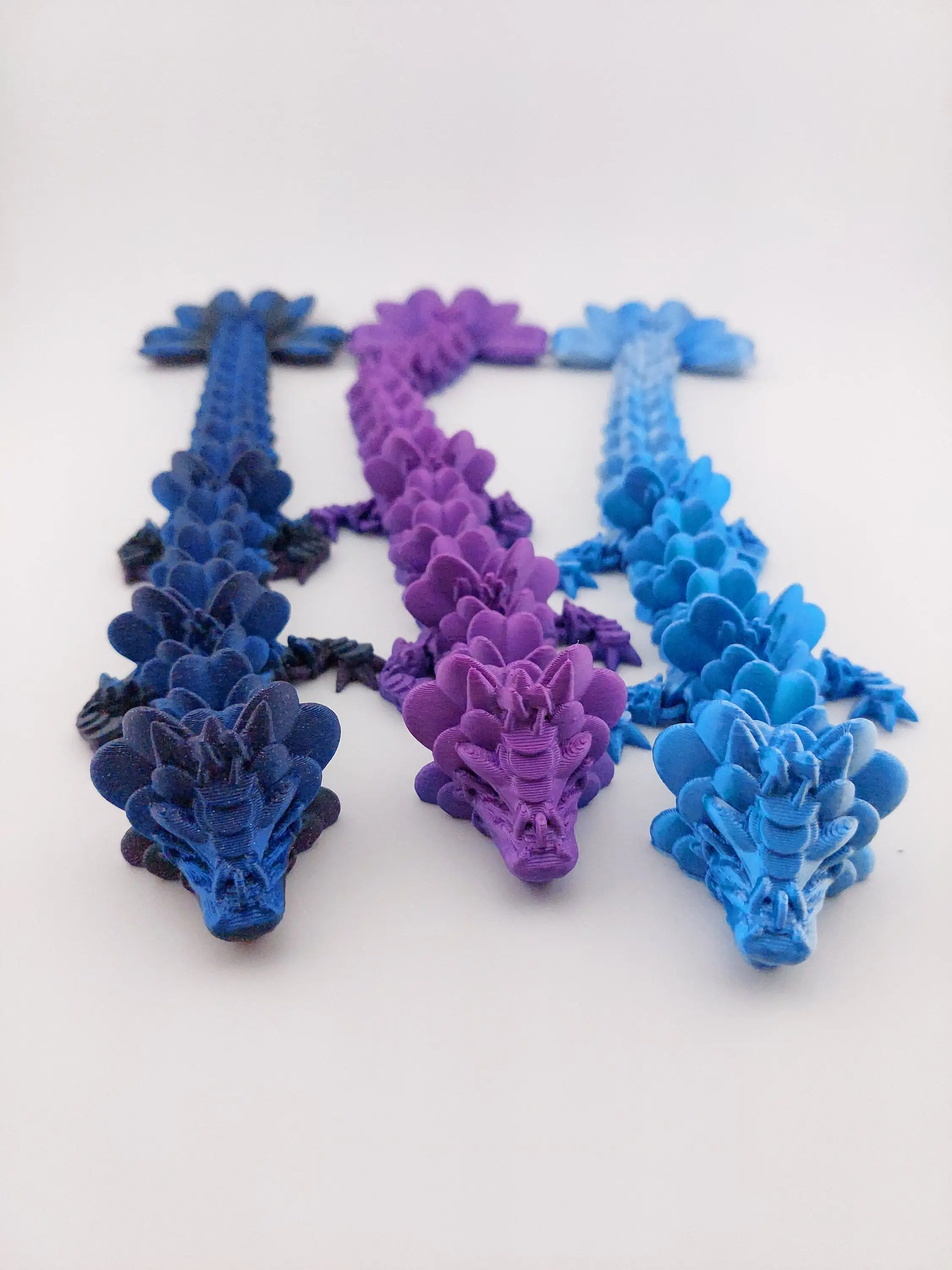 1 Articulated Clover Dragon - 3D Printed Fantasy Creature - Customizable Colors - Cinderwing3d- 12 Inch