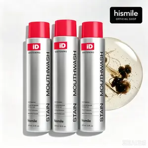 3 Piece Hismile iD Stain Whitening Mouthwash for White Teeth TR, Freshens Breath with Essential Oils 237ml Daily