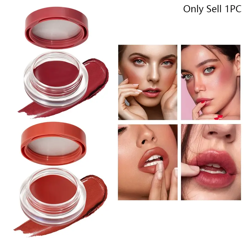 2-in-1 Lip and Cheek powder blusher and lip gloss, long-lasting color, easy to apply, natural makeup look, Glossy cosmetic makeup