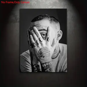 1 piece/set of unframed canvas print posters, modern art, classic music art, rapper Miller, perfect gift for rap music lovers, gift for bedroom, living room, mural, wall decoration, room decoration, Home decor products