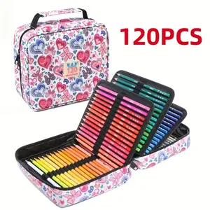 120 Colored Pencils Set, Oil-Based Soft Core, Ideal for Adult Coloring, Sketching & Drawing, Durable Wooden Art Kit with Vibrant Illustrations