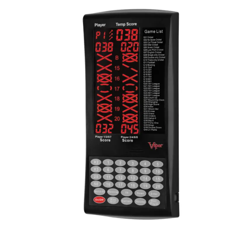 Viper ProScore Digital Dart Scorer with Backlit LCD Screen for Steel Tip Darts, Automatic Scoring, 40 Games, Handicap Feature & 8-Player Multiplayer, Backlit Display, Sisal, Easy Installation, Preloaded Games, Digital Scorer, Lcd Display, Dart Gaming