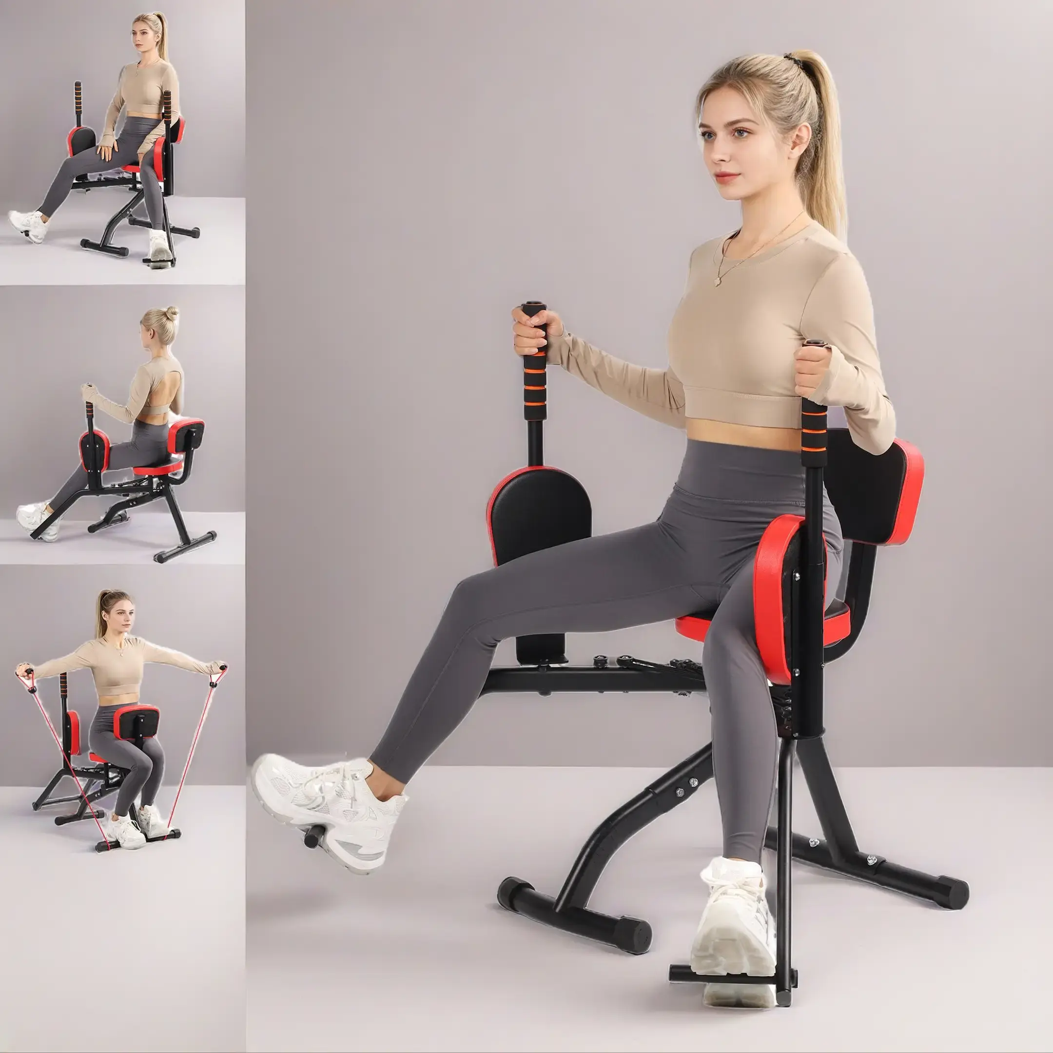 Premium Adjustable Resistance Hip Abductor Machine for Home Gym - Glute & Thigh Sculpting Equipment with Comfort Padding, Secure Straps & Adjustable Bands - Fit for Women & Men
