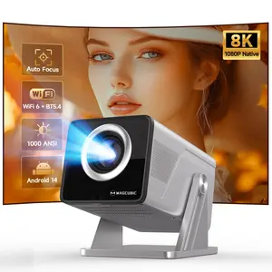 X7 1000ANSI Projector Auto Focus 8K Decode Android 14.0 Built-In HiFi Speaker Auto Obstacle Avoidance & Fully Keystone Correction Dual WiFi6 BT5.4 Native 1080P 180° Rotatable Allwinner H726 High-End Home Cinema Audio Movie Night