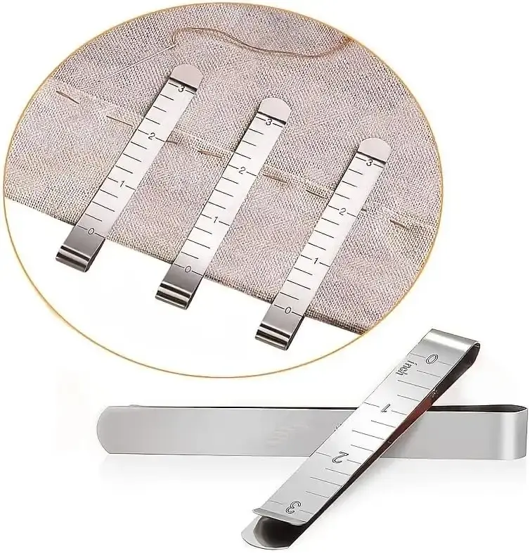 10Pcs Stainless Steel Sewing Clips for Quilting Hemming, Metal Fabric Clamps with Marking Pins, Durable Multipurpose Sewing Accessories for DIY Crafts Tailoring