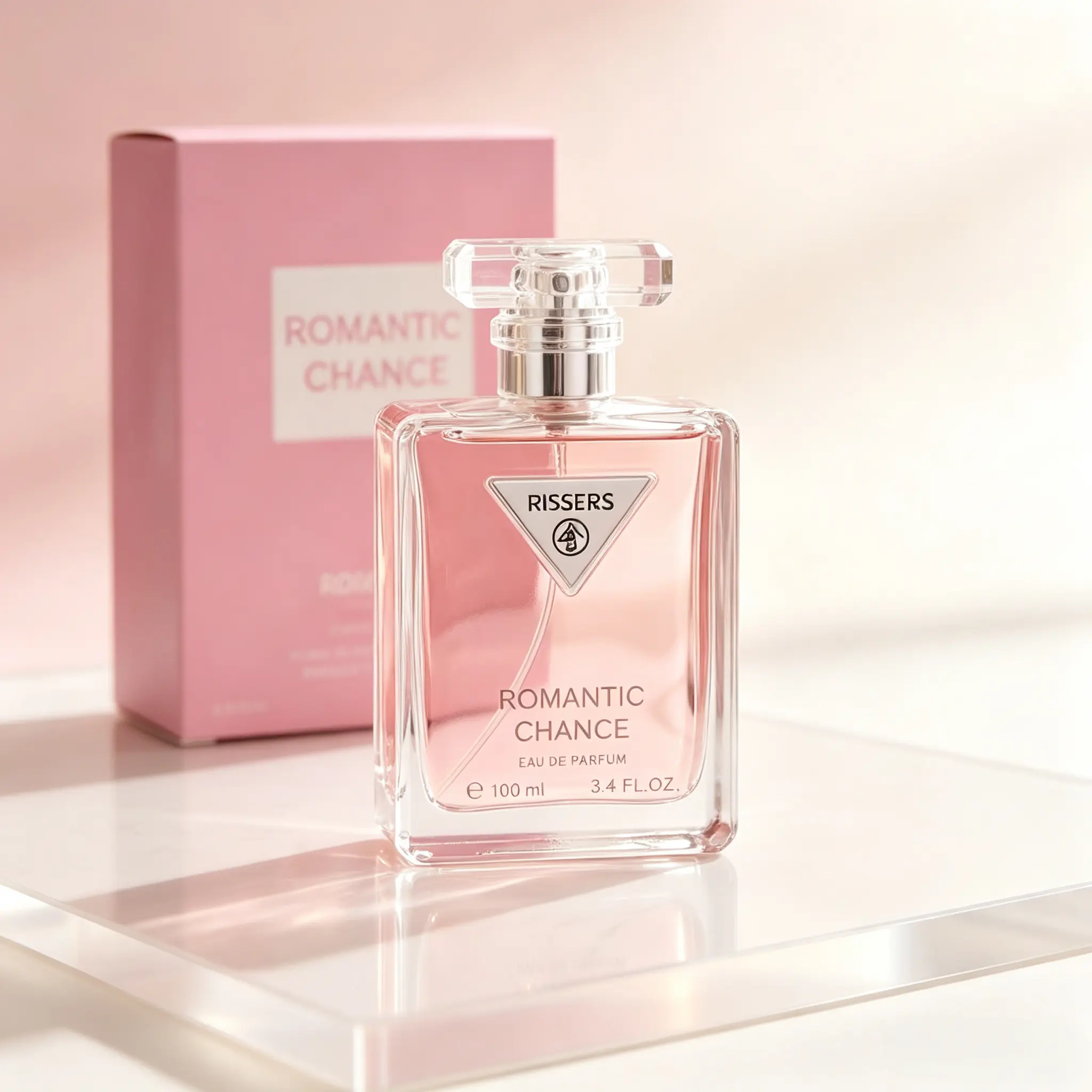 RISSERS Romantic Chance Perfume for Women 100ml Woody Amber Scent, Long Lasting Women's Perfume Gift with Bergamot Orange Blossom Citrus Mimosa Jasmine Rose Ylang Ylang Tonka Bean Vanilla Patchouli, Elegant Gift Box for Dating Daily Use spray couple date