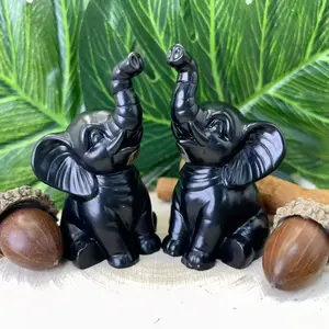 Elephant Couple Decorations, Unique Home Decoration for Lovers, Handmade Resin Statues, Holiday Gift, Christmas Ornament