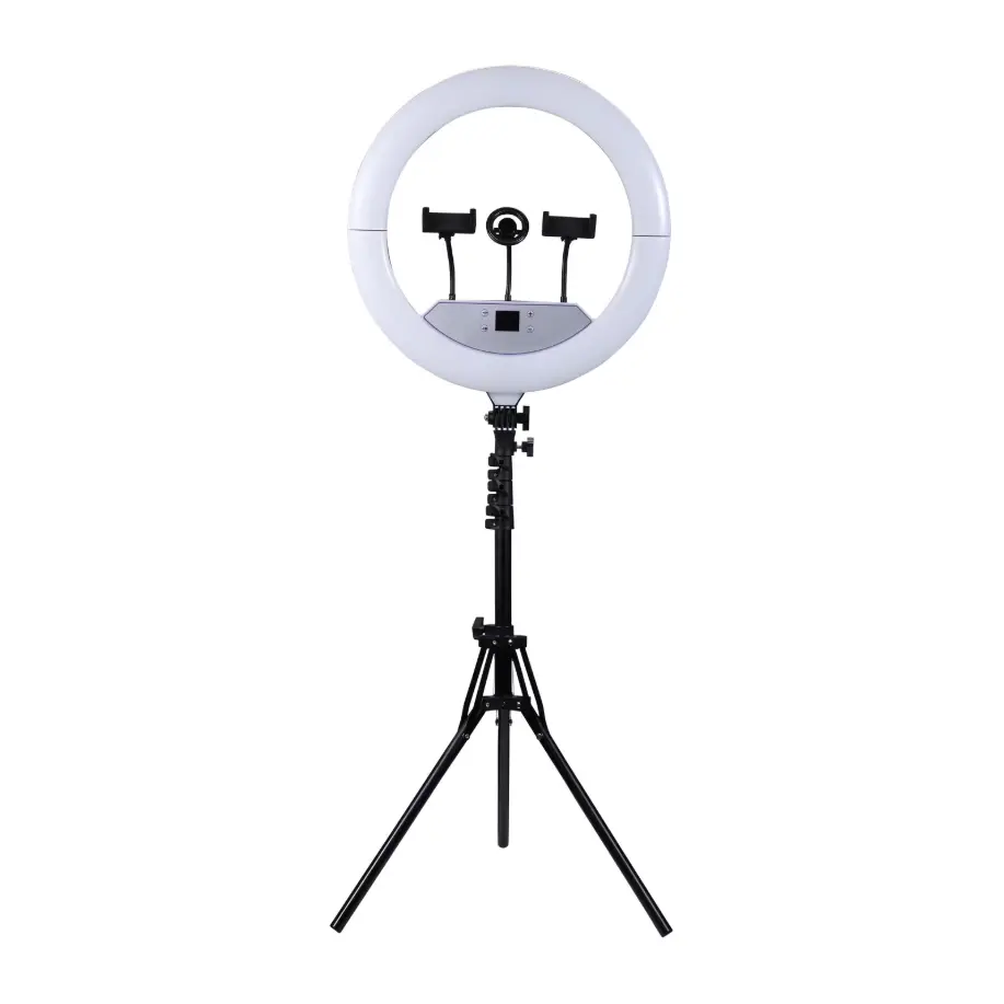 Vivitar Creator Series 18" RGB Foldable Ring Light with Stand, MagSafe-Compatible Phone Mount, Dual USB Charging, Wireless Remote, Adjustable Tripod for Live Vlogging, Makeup, & Live Streaming