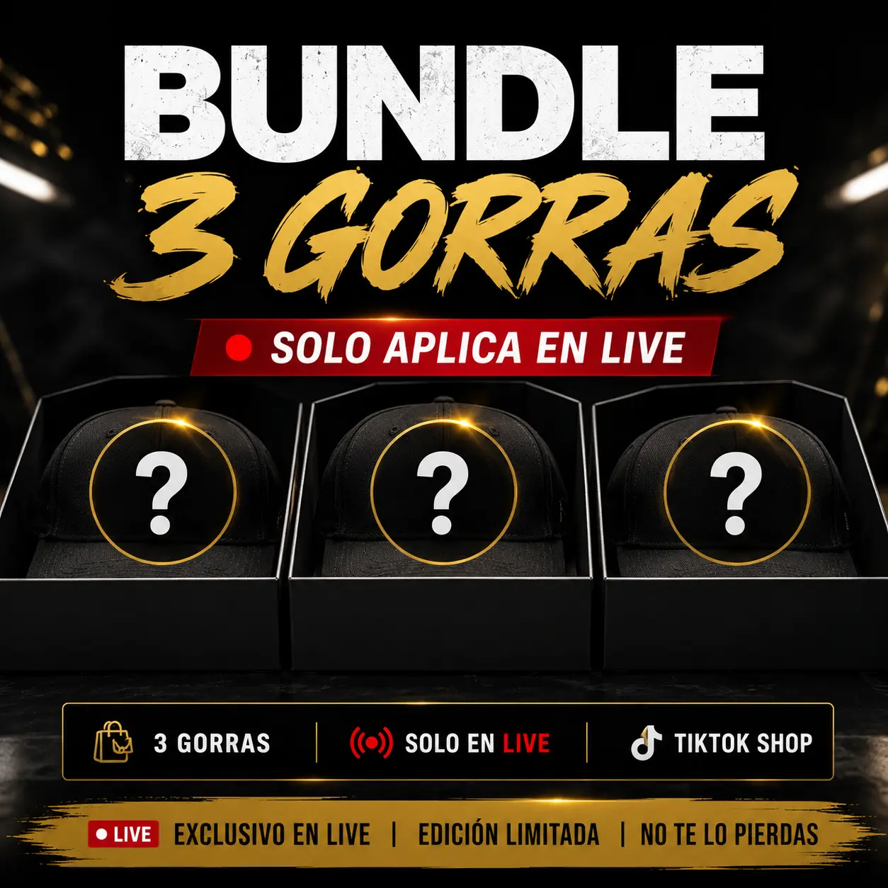 BUNDLE 3 GORRAS (ONLY LIVE)