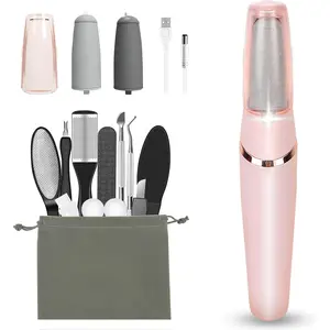 Electric foot callus remover, electric foot callus remover pedicure set, 12-in-1 rechargeable, removes dry skin, makes feet smoother, foot care for dead skin removal, ideal gift, various styles