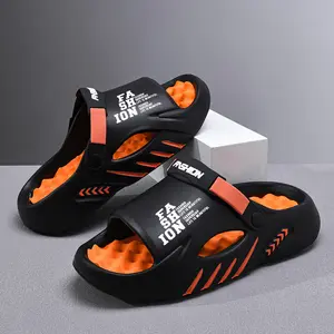 2-in-1 Sport Mode Cloud Slides | Techwear Graffiti Sandals with Adjustable Backstrap | 1.6" Thick Massage Sole | Urban Streetwear Slides for Men & Women