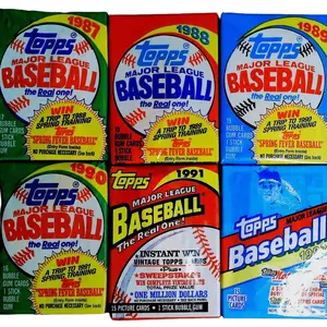 Topps Vintage Lot of 1987 to 1992 Major League Baseball Wax Packs Collectible Sports Memorabilia Cards Set Featuring 6 Years of Collectible Cards