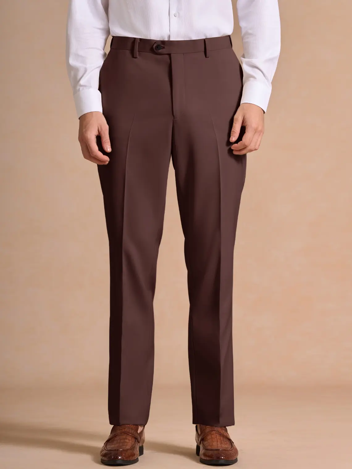 AZAZIE James Men's Classic Fit Formal Pants, Structured Stretch Spandex Fabric Tailored for Wedding Groomsmen with an Adjustable Hem