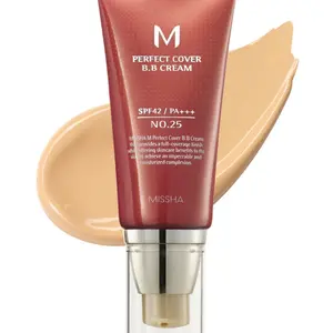 [MISSHA] M Perfect BB Cream No.25 - Warm Beige with SPF 42 PA+++ (1.69 Fl Oz)-Korean Cosmetics Makeup
