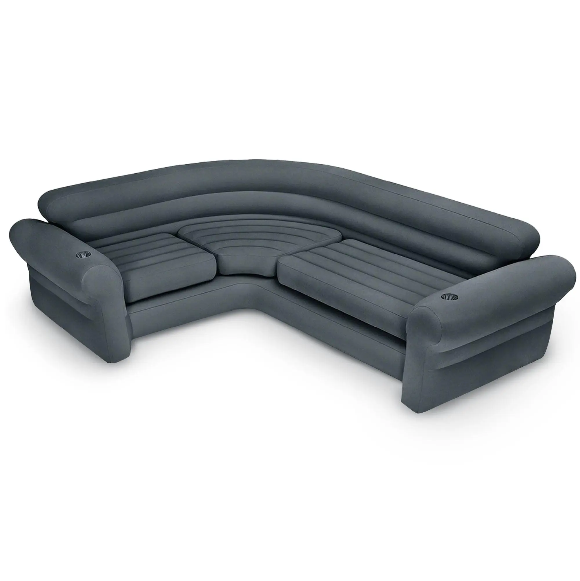 Intex Inflatable Corner Living Room Air Mattress Sectional Sofa Couch, Gray Intex Inflatable Corner Living Room Air Mattress Sectional Sofa Couch, Gray