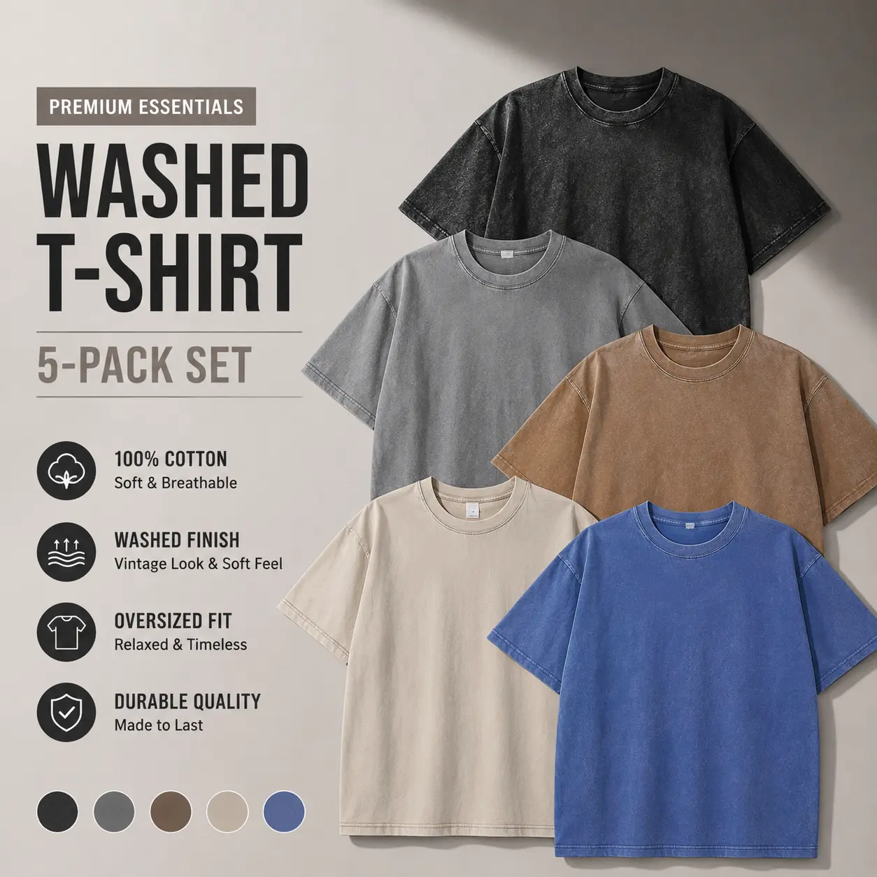 Men's Vintage Washed Graphic T-Shirt, Heavyweight 230G Cotton Round Neck Streetwear Tee with Dropped Shoulders, Plus Size, Shortsleeve, Menswear, Tshirts, Relaxed, All Seasons, Distressed, Casual, Figure, Classic, Cargo, Loose, Day, Fabric, Tops, Layer, S