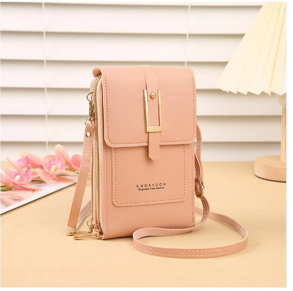 Stylish PU Leather Touch Screen Phone Crossbody Bag for Women - Portable Lightweight Wallet Satchel, Ideal for Everyday Use and Travel