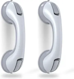 Shower Suction Handle - 12 Inch Support Grab Bars for Bathtub and Showers, Suction Shower Handles for Elderly, Ultra Grip Bath & Shower Grab Bars (2 Pack)