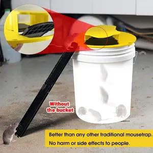 Mouse Trap Bucket - Mouse Traps Indoor for Home - Multi-Catch, Auto-Reset, Humane or Lethal Rat Trap - ABS Material -Reusable Mouse Trap,Flip N Slide Bucket Lid Mouse Trap, Mouse Traps Bucket for Indoor and Outdoor Use