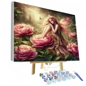 Adult DIY Paint by Numbers Kit, Peony Fairy Design, Includes Brushes & Acrylics, Diy Painting Supplies, Perfect Gift for Home Decor & Art Crafts