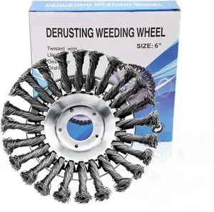 New Upgrade 10 Inch Unbreakable Wired Trimmer Blade Steel Wire Cutter Trimmer Head Wire Rotary Brush Weed Trimmer Head with Adapter Kit for Moss Grass Rust Removal