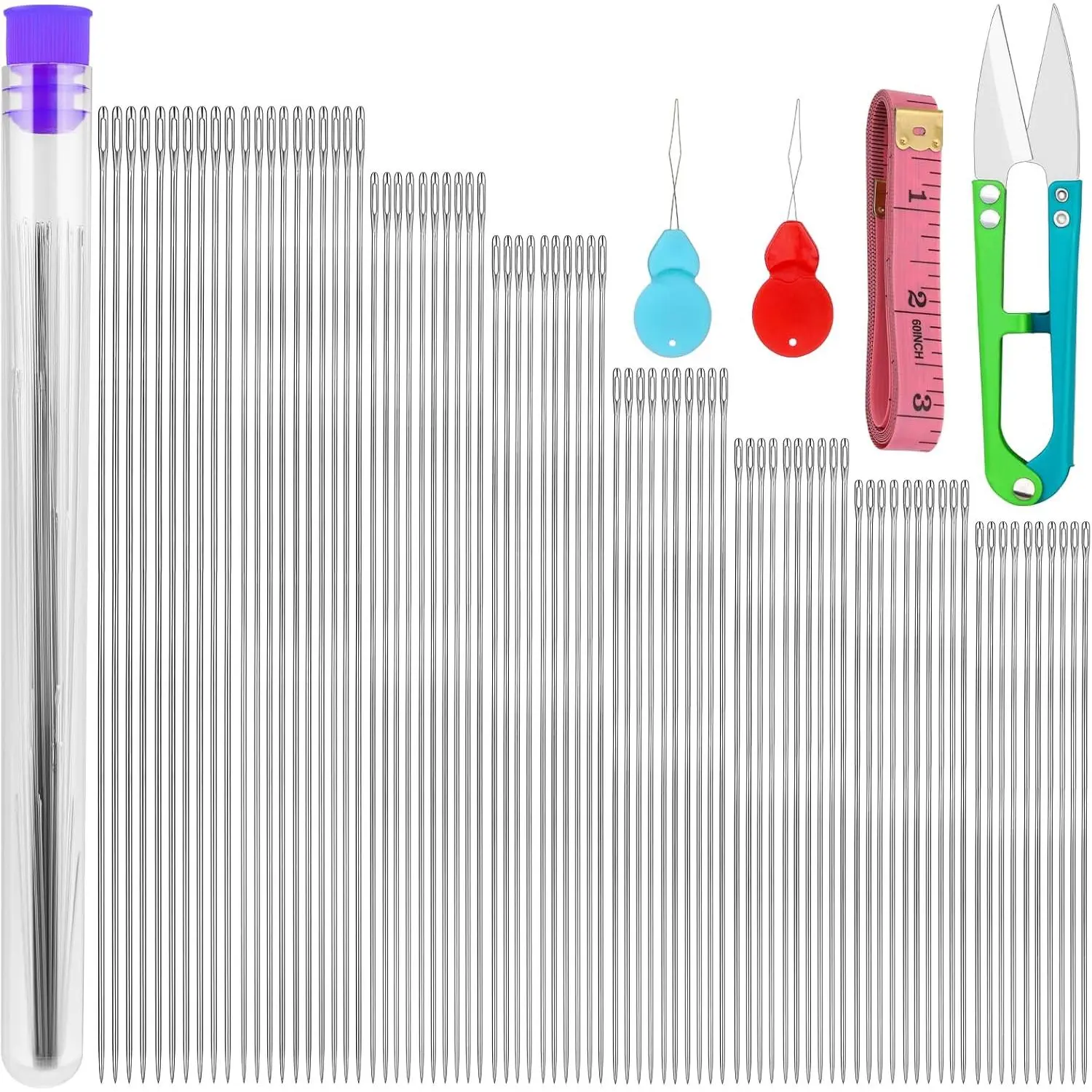 85 count Beading Needles Set,8 Sizes Long Straight Beading Thread Needles,Seed Bead Needles Embroidery Needles,Needle for Beads for Jewelry Making