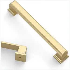 10 Pack 5 Inch(128mm) Brushed Gold Kitchen Cabinet Handles Gold Cabinet Pulls Kitchen Cabinet Hardware for Cupboard Drawer Pulls