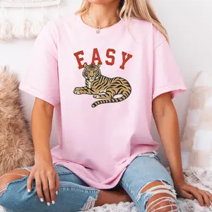 Patchwork  Easy Tiger Graphic T-Shirt, Relax Fit, Soft Print