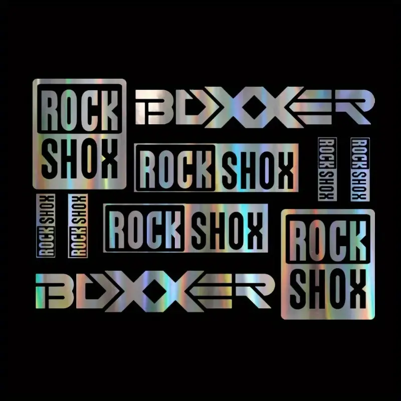 10PCS/SET Piece Car and Motorcycle Sticker Set, Rock Shox Boxxer Bicycle Fork Sticker - Vinyl Pattern Sticker, Sticker For Cars, Bumper Sticker, Sticker Decals, Truck Car Decal, Graphic Decal, Decals For Vehicles, Vehicle Exterior Decoration