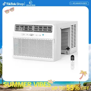 ZAFRO 10K/12K Window Air Conditioner with 24H Timer, Energy Efficient, No Window Blockage, Easy Install, White