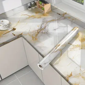 1 Roll 40cm*300cm Marble Self-Adhesive Wallpaper, Waterproof & Oil-Proof, Easy to Apply, Ideal for Kitchen & Bathroom Renovation