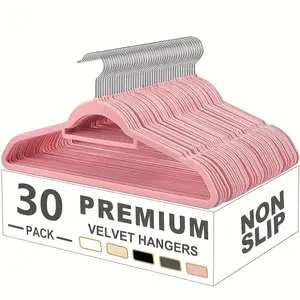 High-Quality Velvet Hangers - Comfortable design, space-saving, heavy-duty hangers suitable for coats, sweaters, and knitwear - Sturdy clothing organizers, hangers, and closet organizers, stylish design, durable and long-lasting