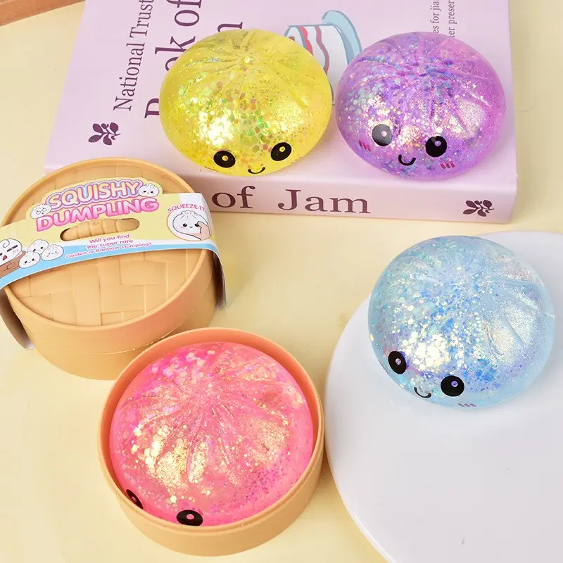 Giant Glitter Dumpling Squishies Toy, Colorful  Balls Fidget Sensory Toy, Squeeze Dough Ball  Relief Hand Toys Stress Glutinous Rice Cake Vibrant Tool moon Cat Ear Plushie Mystery Box BeyBattle Set with Launchers Hover Spinner Starter Doll Joints and