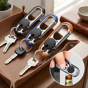 2-in-1 Bottle Opener Keychains, Cool EDC Gadget for Men, Stylish Key Accessory,Perfect Gift Idea for Boyfriend Dad Husband