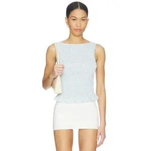 Elodie the Label Tegan Top in Seafoam Gingham