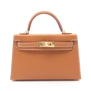 Pre-owned HERMÈS Calfskin Shoulder Bags Hermes Mini Kelly2 Epsom Handbag