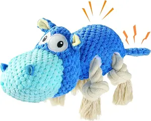 Squeaky Dog Toys for Large Dogs - Blue Medium Chew Toys for Aggressive Chewers - Busy Play Essential
