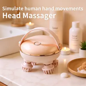 HANDHELD CORDLESS RECHARGEABLE SCALP MASSAGER, Lightweight Electric Stress Relief Head Massager, Dry & Wet Usable Portable Scalp Cleaner, Deep Relaxation Massage Aid For Tension Relief