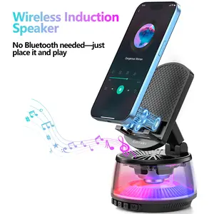 Jteman Wireless Audio Bluetooth Speaker 3in1 Phone with Colorful Ambient Light 270° Foldable for Tablet iPhone Android Best Gift for Women or Men Adjustable Rotatable
