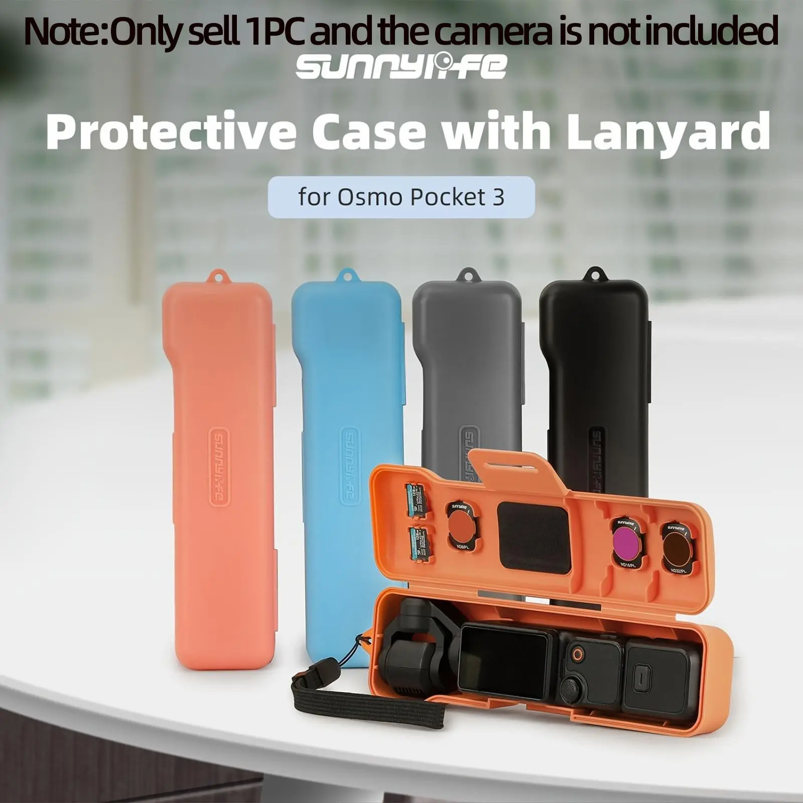 for DJI Osmo Pocket3 Flip Protective Case, Filters Card Storage Slots, Camera Accessories, Shooting Accessory, Camera Screen and Lens Protector, Gift for Pocket3 User, Free Anti-Lost Lanyard, Travel Gadgets