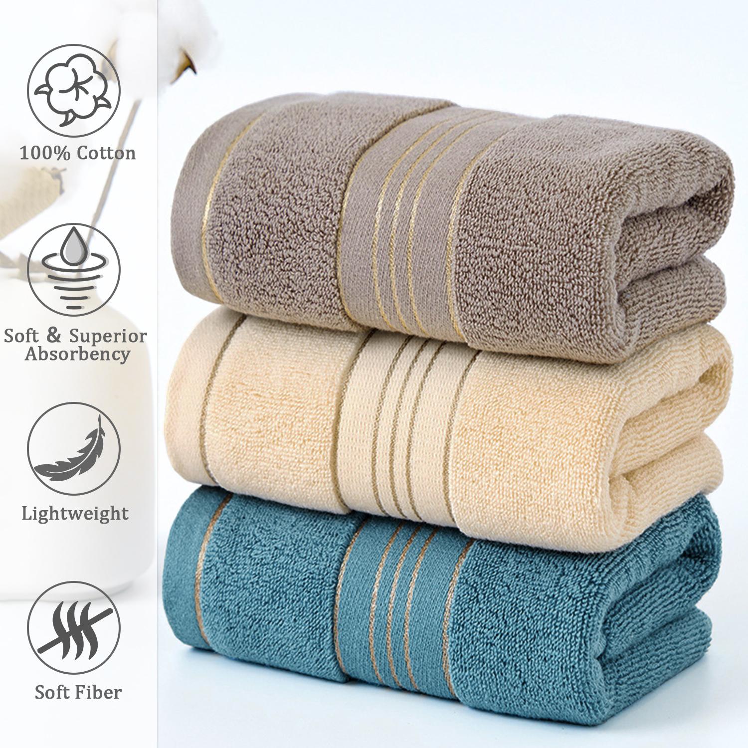 100% Cotton Hand Towel Set (13x30 in) - Minimalist Contemporary Bathroom Towels, Soft Skin-Friendly Machine Washable Water Absorbent, No Fading No Linting, One Size for Bathroom Spa Back to School