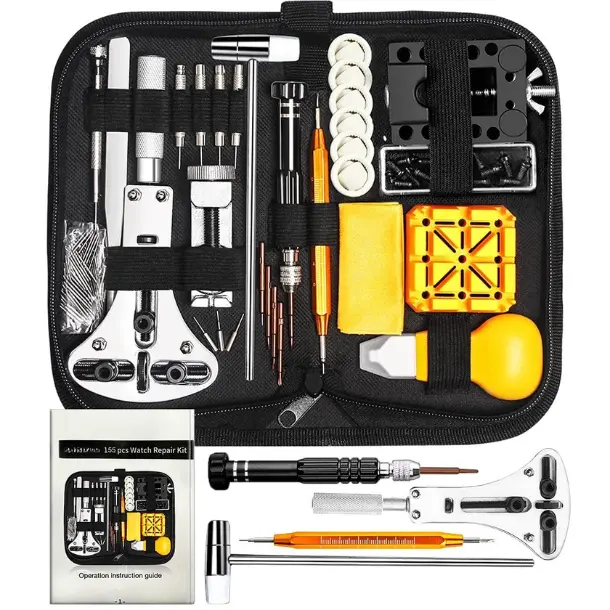 Watch Link Removal Kit, Watch Repair Kit, Watch Case Opener Spring Bar Tools, Watch Battery Replacement Tool Kit, Watch Band Link Pin Tool Set with Carrying Case and Instruction Manual
