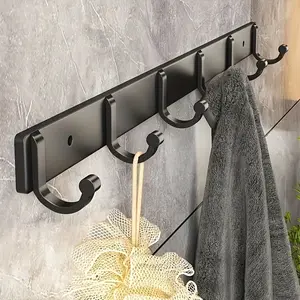1pc wall mounted hook, aluminum wall mounted bracket hook, bathroom and kitchen towel rack, wall mounted storage hook rack, used for clothes, hat bags, keys, miscellaneous items, Bathroom Accessories Organizer