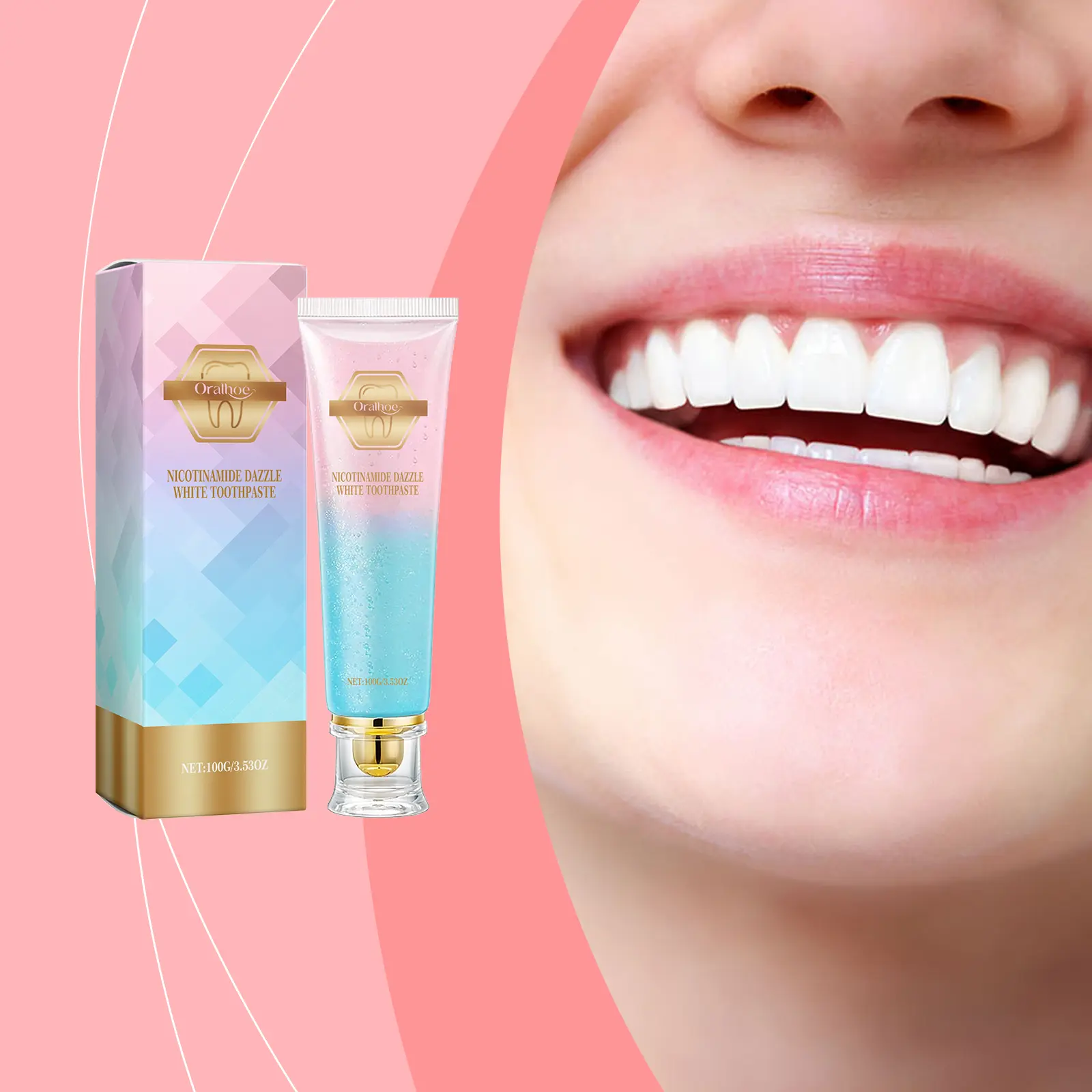 Probiotic Whitening Toothpaste with Niacinamide, Fluoride-Free Daily Oral Care, Helps Remove Surface Stains Teeth