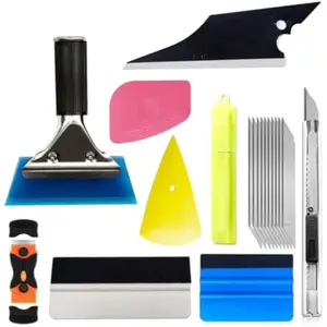 18-Piece Car Window Tint Kit, Vehicle Protective Film Set with Squeegees, Felt Pads & Cutting Knife, Easy Vinyl Wrap Installation for Auto Glass